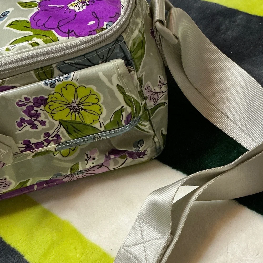 Vera Bradley Floral Lunch Bag in Purple and Green